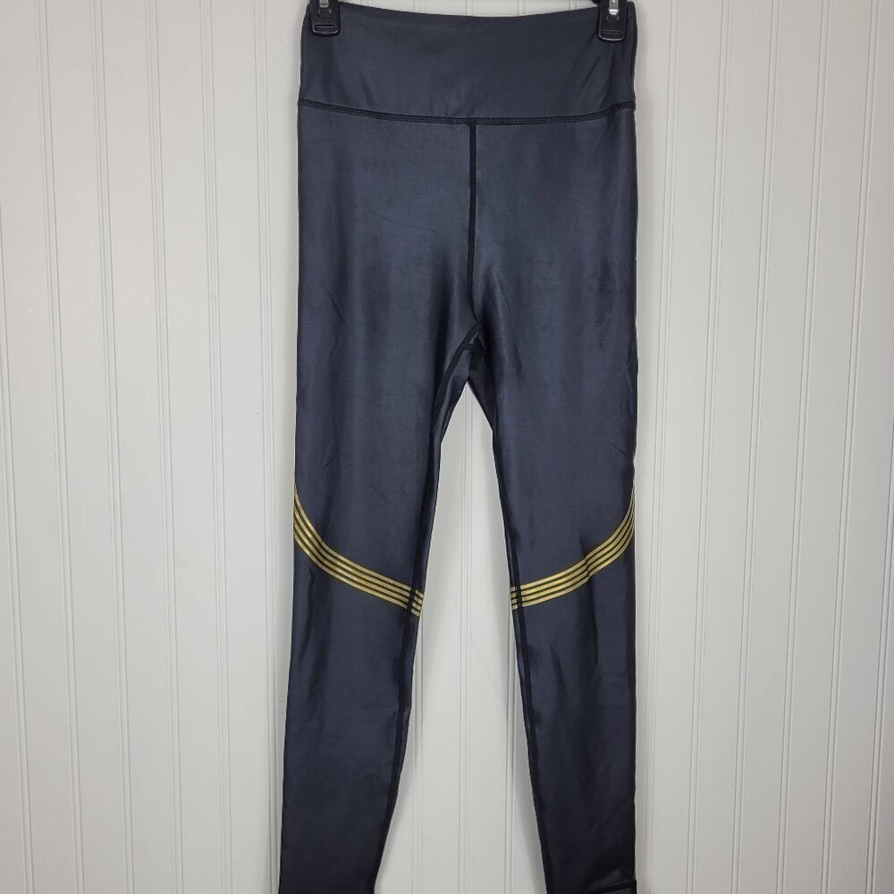 ALLFENIX Speed Tech Black/Gold High Waisted Leggings Women's Small